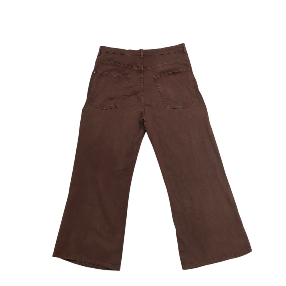THE GREAT. The Rider Brown Wide Leg Jeans Pants High Rise Size 31 Made in USA - Picture 5 of 9